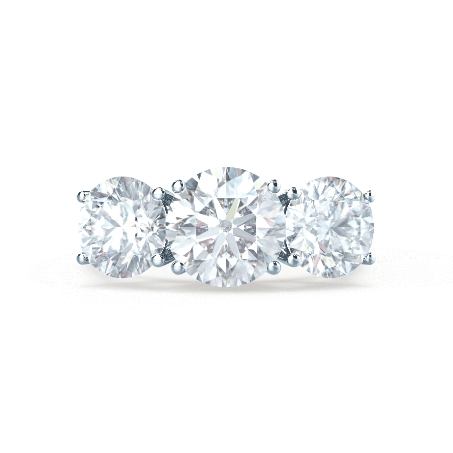 Round Three Stone Lab Grown Diamond Engagement Ring