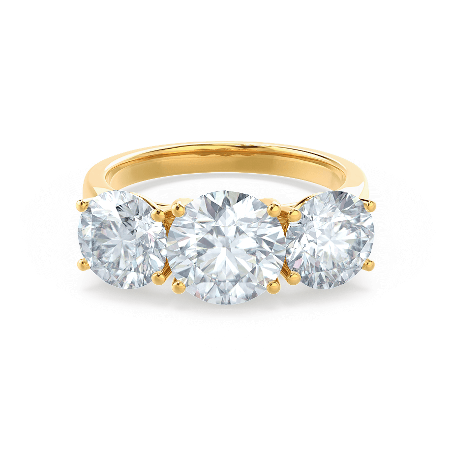 Round Three Stone Lab Grown Diamond Engagement Ring