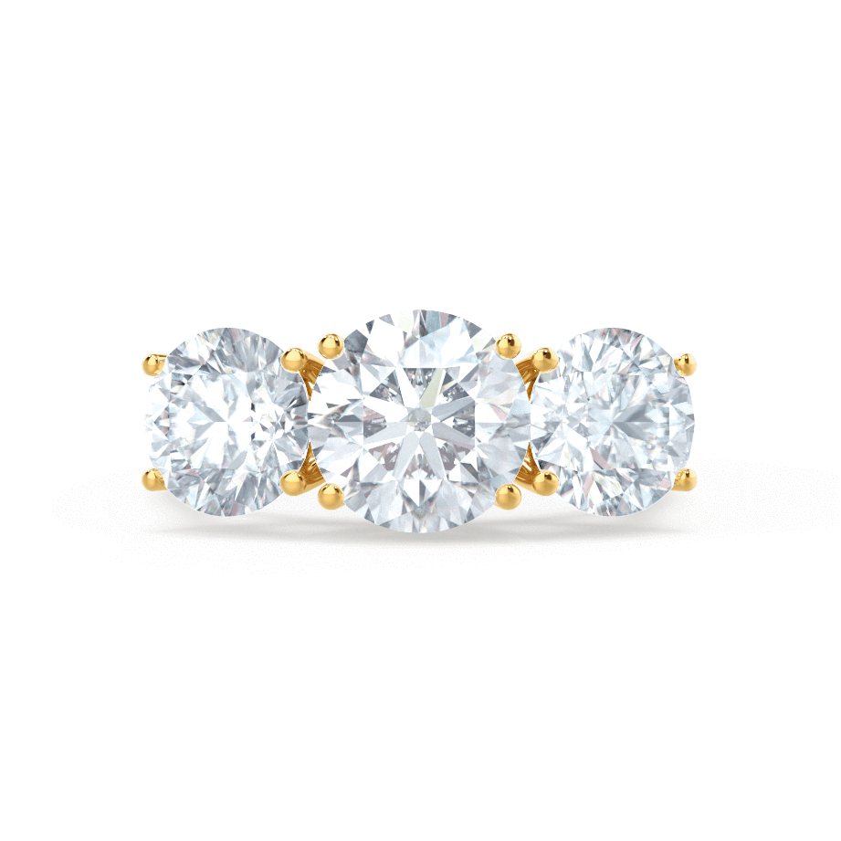 Round Three Stone Lab Grown Diamond Engagement Ring