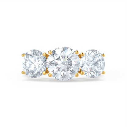 Round Three Stone Lab Grown Diamond Engagement Ring