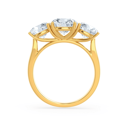 Round Three Stone Lab Grown Diamond Engagement Ring