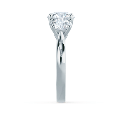 1.5 CT Round Shaped Moissanite Three Stone Engagement Ring 3