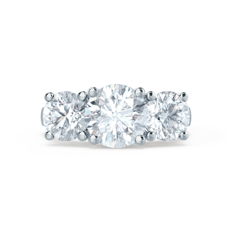 1.0 CT Round Shaped Moissanite Three Stone Style Engagement Ring 4