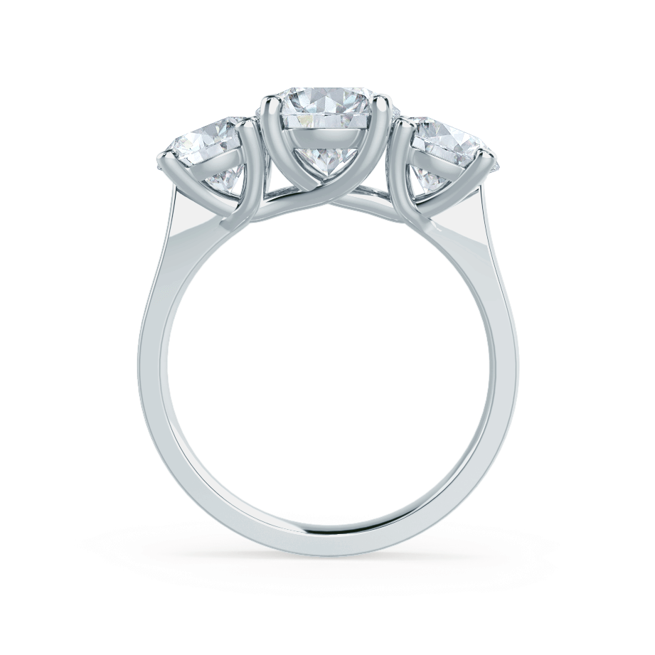 1.0 CT Round Shaped Moissanite Three Stone Style Engagement Ring 5