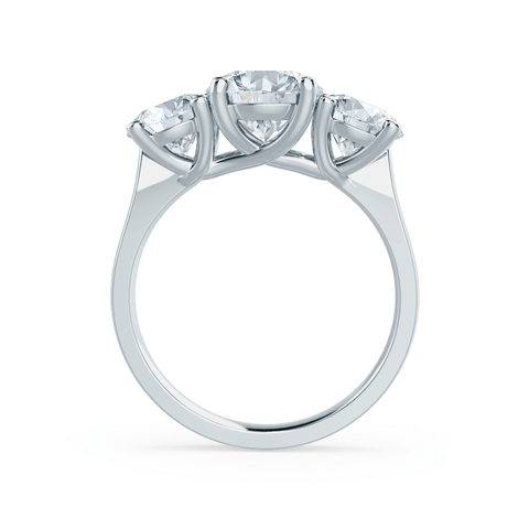 1.0 CT Round Shaped Moissanite Three Stone Style Engagement Ring 5