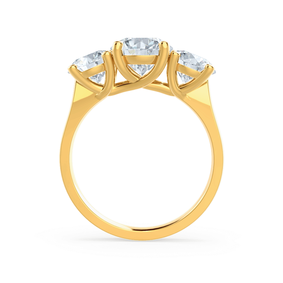 1.0 CT Round Shaped Moissanite Three Stone Style Engagement Ring 5