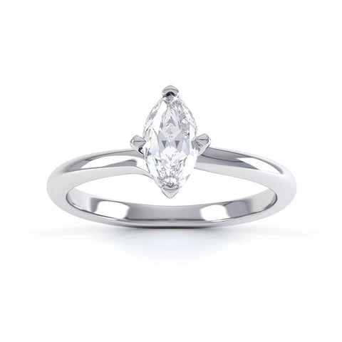 1.0 CT Marquise Shaped Moissanite Solitaire Engagement Ring 2