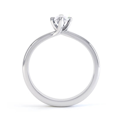 0.70 CT Marquise Shaped Moissanite Solitaire Style Engagement Ring 3