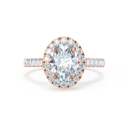 Oval Halo & Pave Lab Grown Diamond Engagement Ring