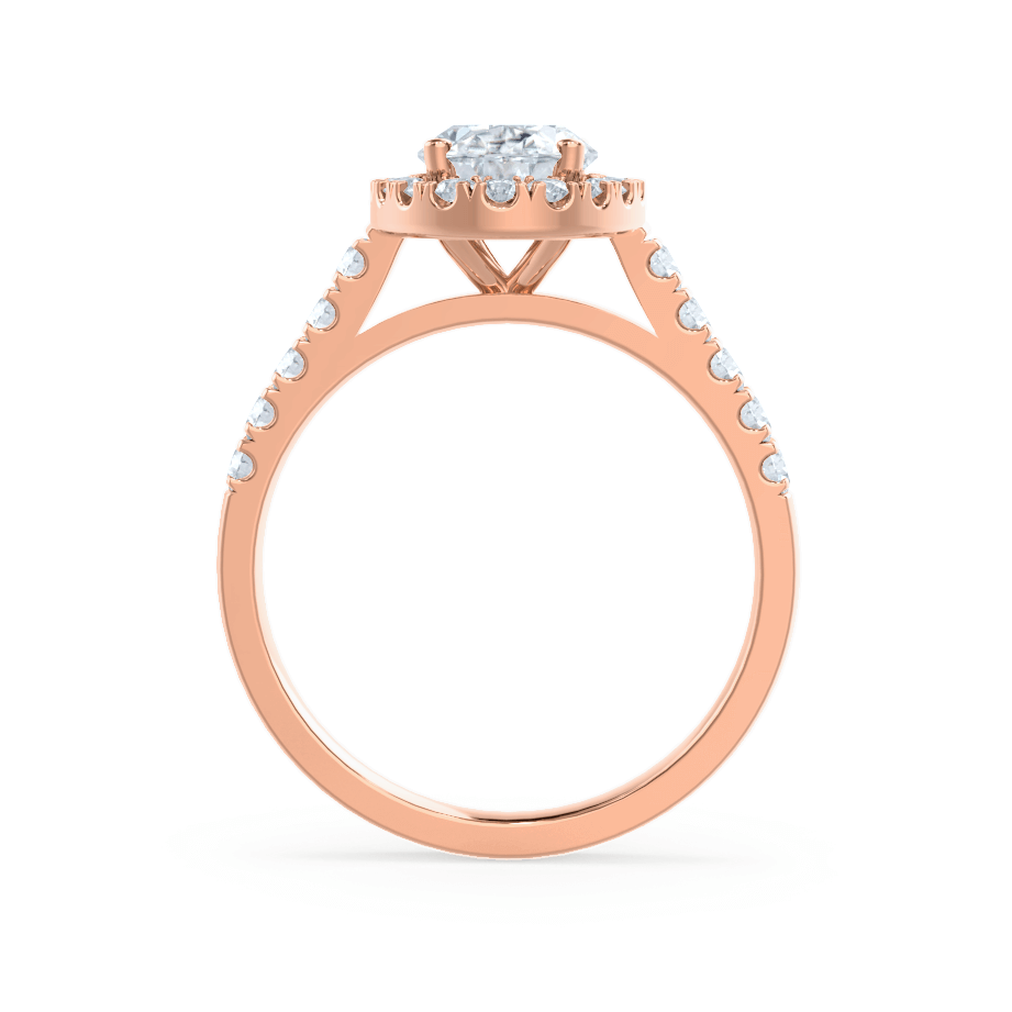 Oval Halo & Pave Lab Grown Diamond Engagement Ring