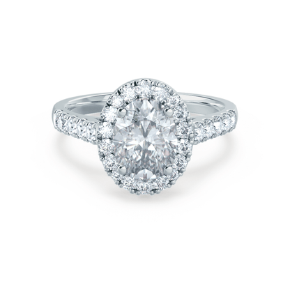 1.50 CT Oval Shaped Moissanite Halo Style Engagement Ring 2