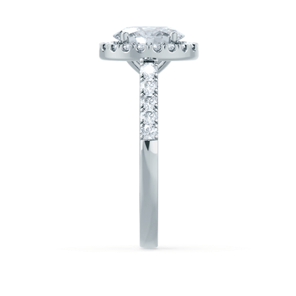 1.50 CT Oval Shaped Moissanite Halo Style Engagement Ring 3