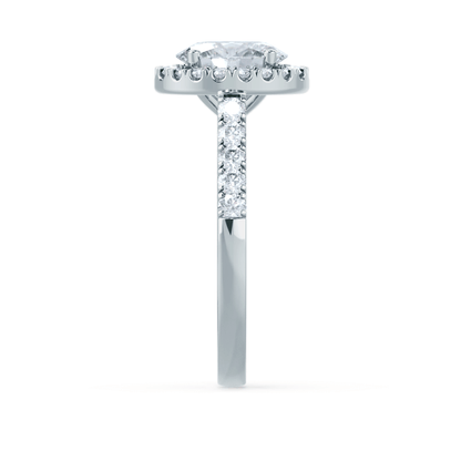 Oval Halo & Pave Lab Grown Diamond Engagement Ring