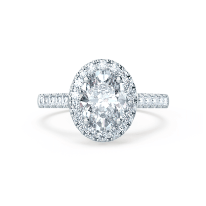 Oval Halo & Pave Lab Grown Diamond Engagement Ring