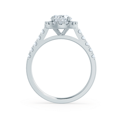 Oval Halo & Pave Lab Grown Diamond Engagement Ring