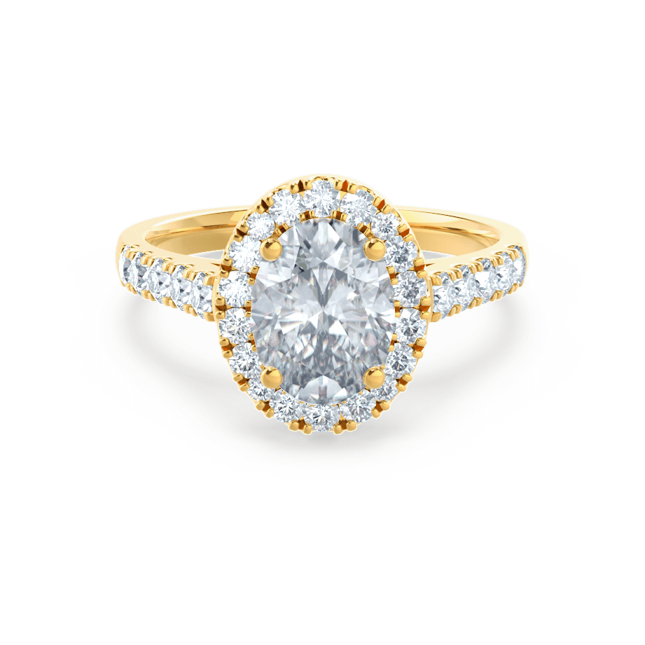 Oval Halo & Pave Lab Grown Diamond Engagement Ring