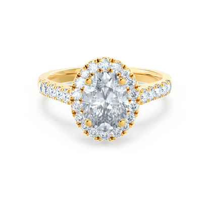 Oval Halo & Pave Lab Grown Diamond Engagement Ring
