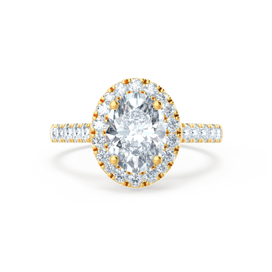 Oval Halo & Pave Lab Grown Diamond Engagement Ring