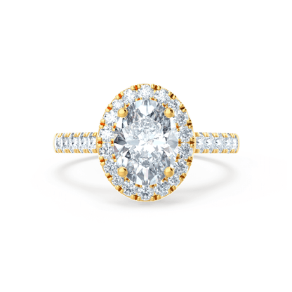Oval Halo & Pave Lab Grown Diamond Engagement Ring