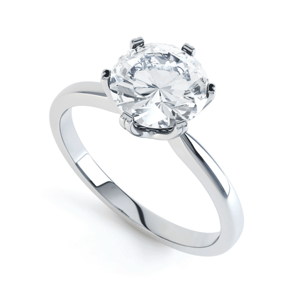 Round Solitaire Lab Grown Diamond Engagement Ring