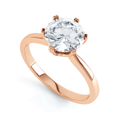 Round Solitaire Lab Grown Diamond Engagement Ring