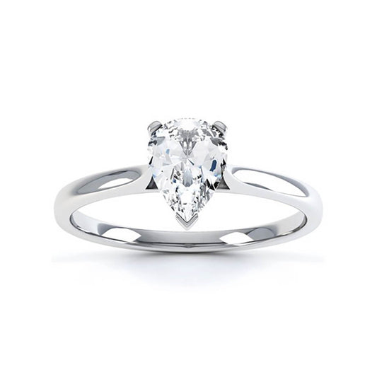 0.94 CT Pear Shaped Moissanite Solitaire Engagement Ring 2