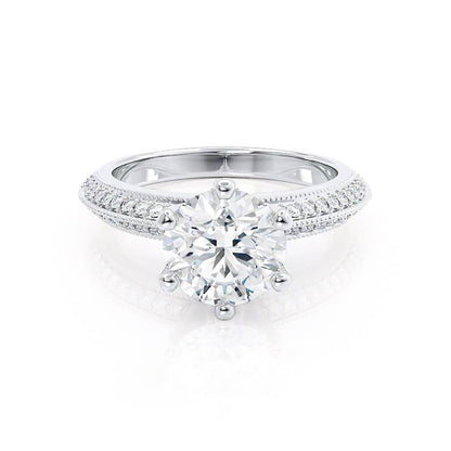 1.50 CT Round Shaped Moissanite Solitaire Engagement Ring 1