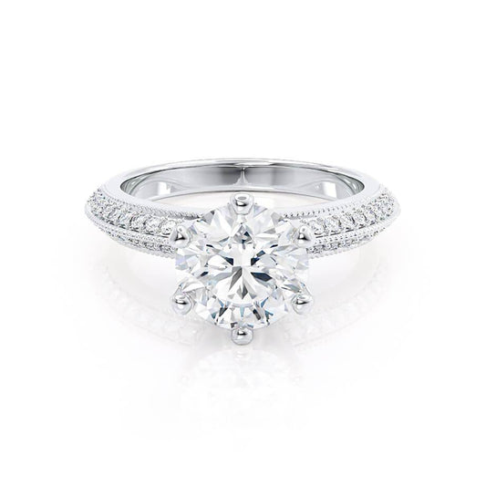 1.50 CT Round Shaped Moissanite Solitaire Engagement Ring 1
