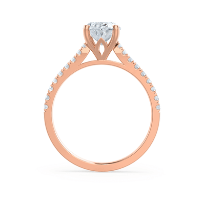 Round Pave Lab Grown Diamond Engagement Ring