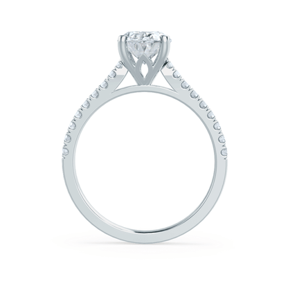 Round Pave Lab Grown Diamond Engagement Ring