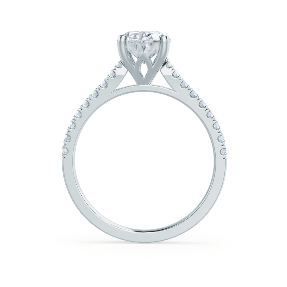 Round Pave Lab Grown Diamond Engagement Ring