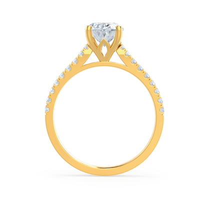 Round Pave Lab Grown Diamond Engagement Ring