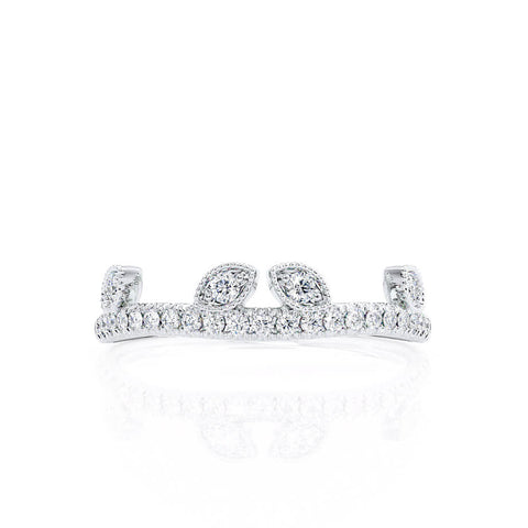 0.21 CT Round Shaped Moissanite Vintage Style Wedding Band 3
