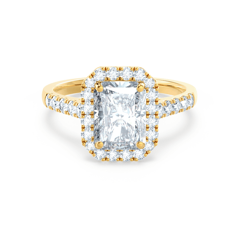 0.70 CT Radiant Shaped Moissanite Halo Style Engagement Ring 6