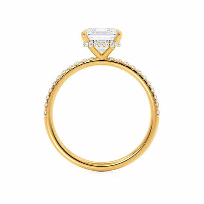 1.50 CT Asscher Shaped Moissanite Hidden Halo Style Engagement Ring 2