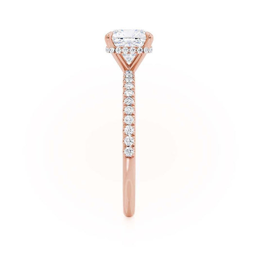 2.40 CT Cushion Shaped Moissanite Hidden Halo Style Engagement Ring 1