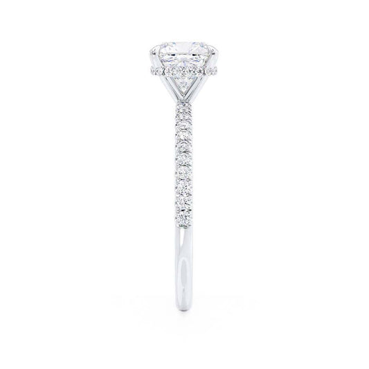 2.40 CT Cushion Shaped Moissanite Hidden Halo Engagement Ring 1