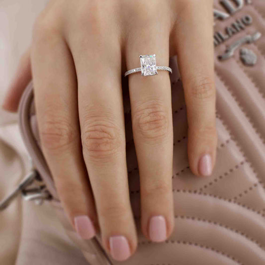 Radiant Pave Lab Grown Diamond Engagement Ring
