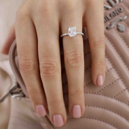 Radiant Pave Lab Grown Diamond Engagement Ring