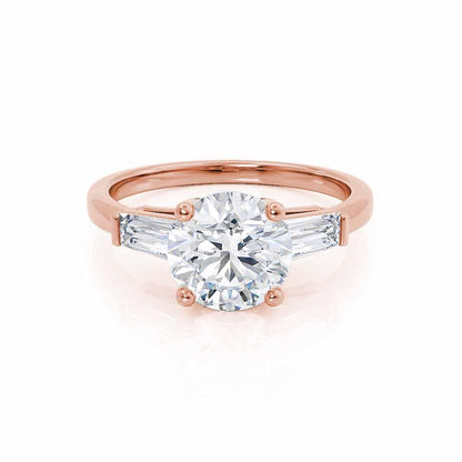 Round Three Stone Lab Grown Diamond Engagement Ring