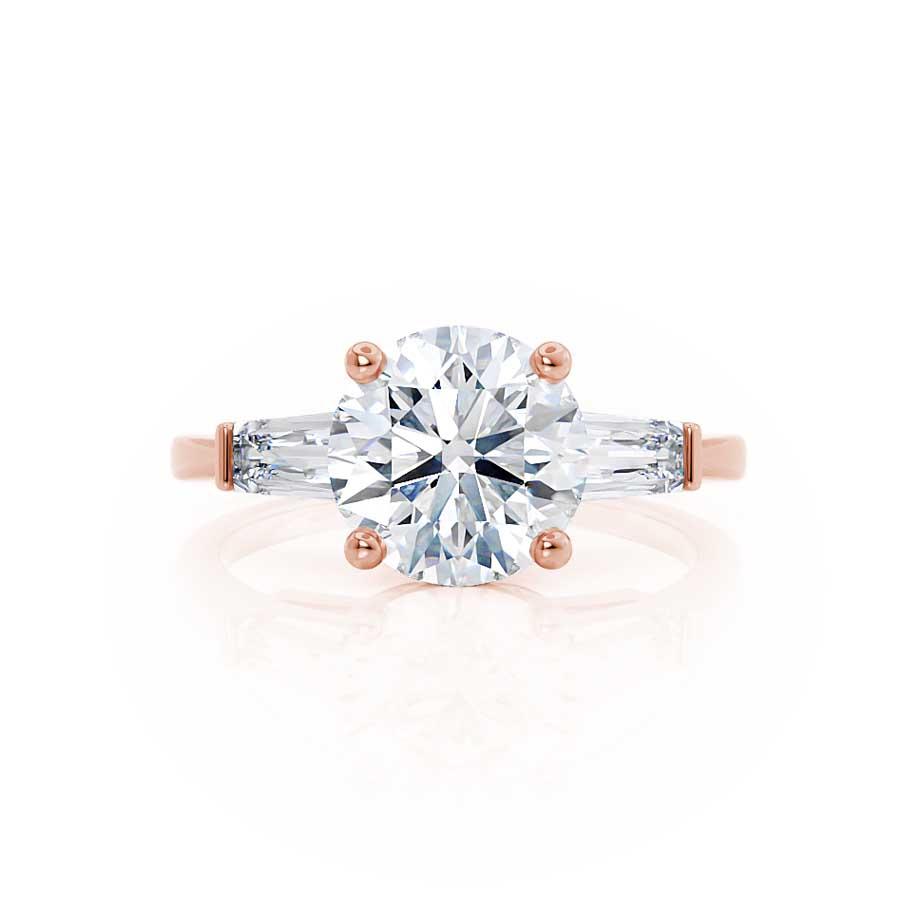 Round Three Stone Lab Grown Diamond Engagement Ring