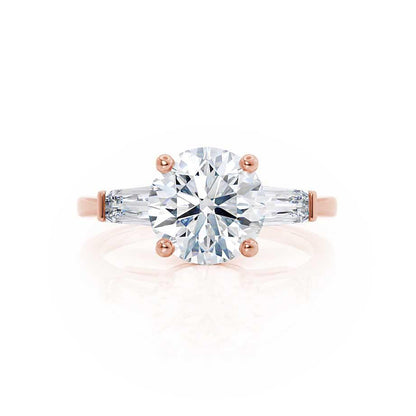 Round Three Stone Lab Grown Diamond Engagement Ring
