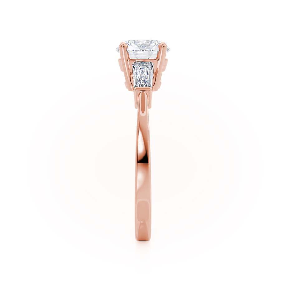 Round Three Stone Lab Grown Diamond Engagement Ring