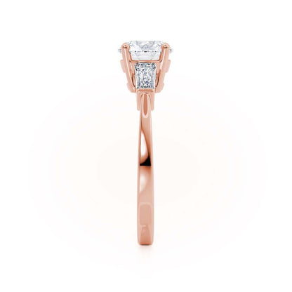 Round Three Stone Lab Grown Diamond Engagement Ring