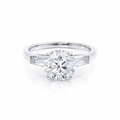 Round Three Stone Lab Grown Diamond Engagement Ring