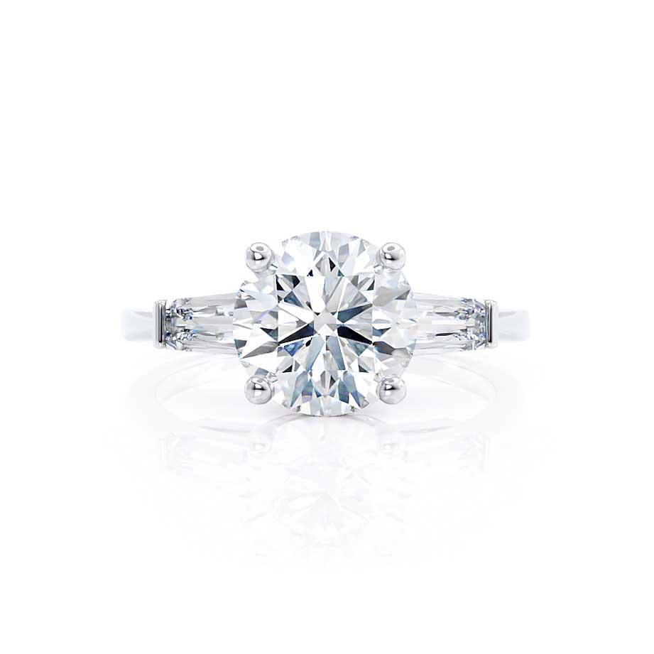 Round Three Stone Lab Grown Diamond Engagement Ring