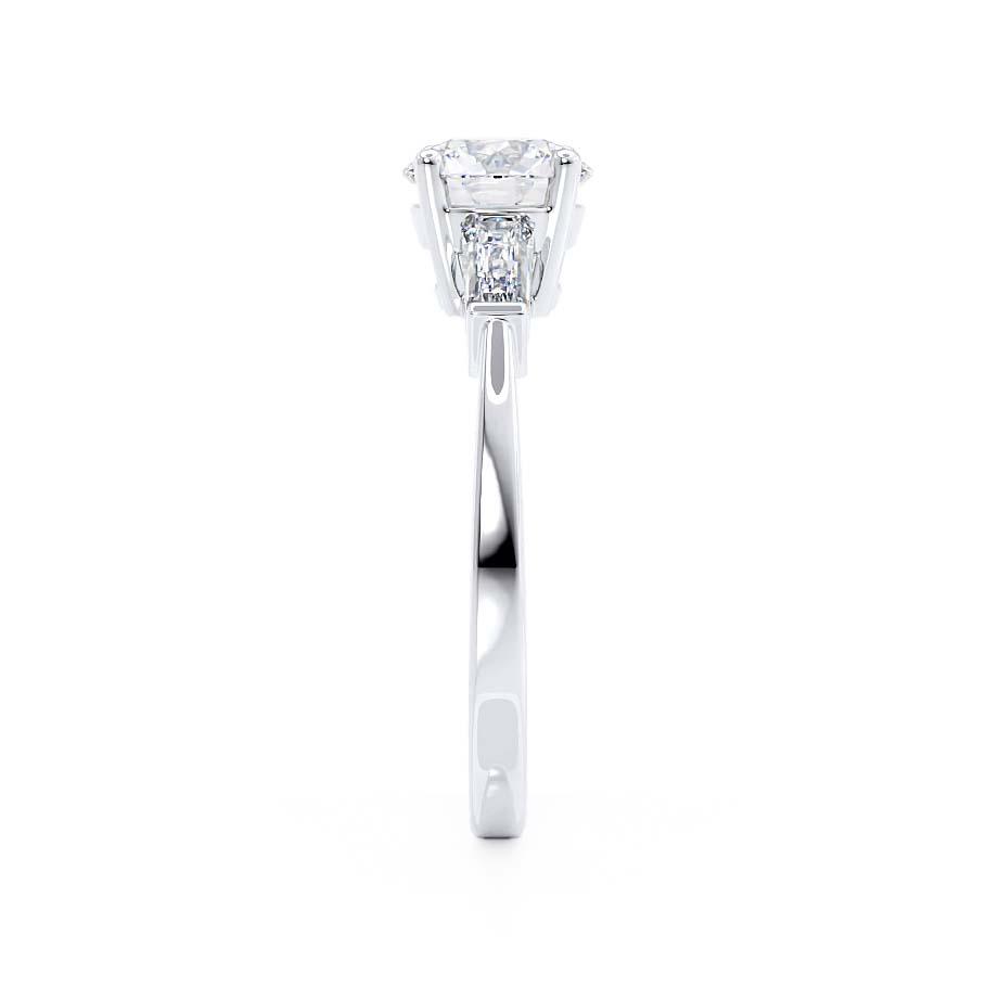 Round Three Stone Lab Grown Diamond Engagement Ring