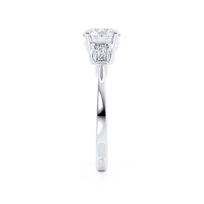 Round Three Stone Lab Grown Diamond Engagement Ring