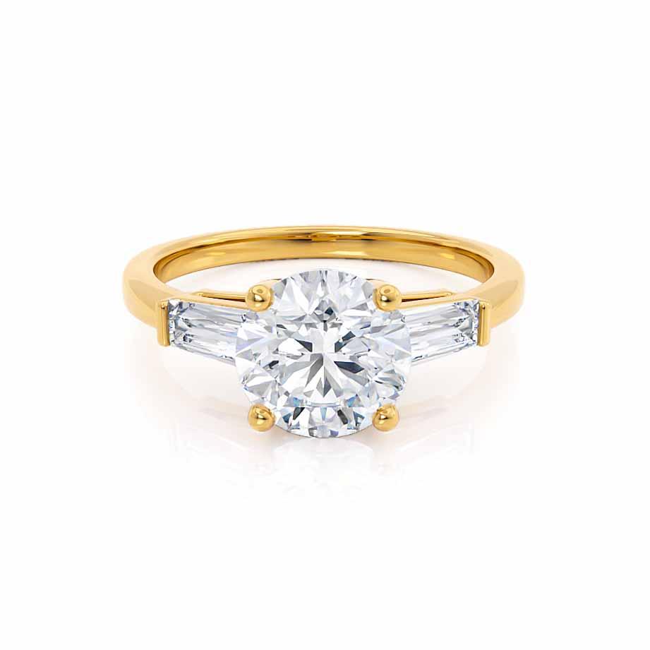 Round Three Stone Lab Grown Diamond Engagement Ring