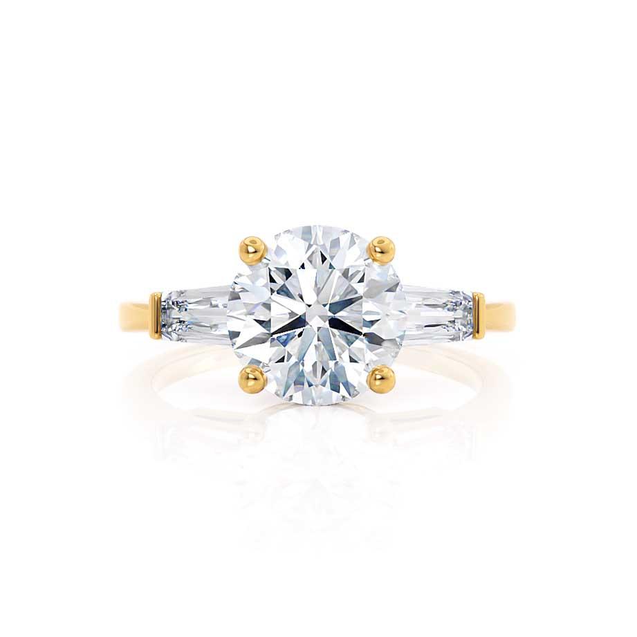 Round Three Stone Lab Grown Diamond Engagement Ring